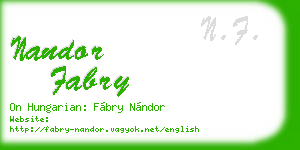 nandor fabry business card